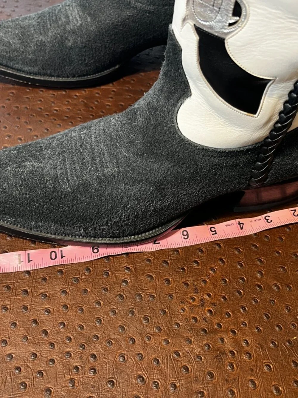 Custom Gunslinger Gray Calfskin Suede Cowboy Boots Fits 11EE/11.5D